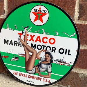 Texaco marine oil heavy Steel vintage Style metal sign