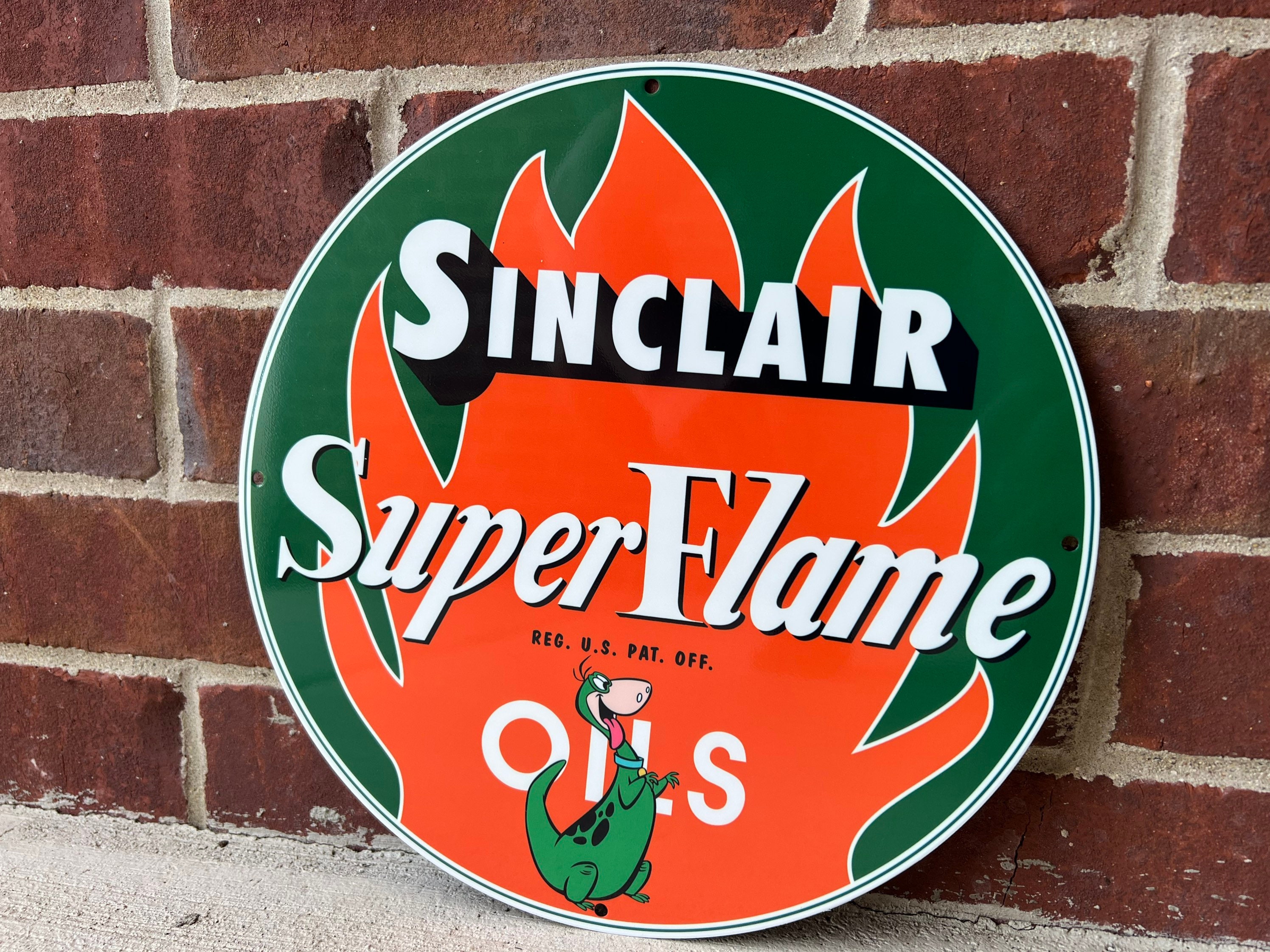 Sinclair Super Flame Oil Heavy Steel Vintage Style Metal Sign - Etsy