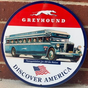 Greyhound bus lines heavy Steel vintage Style metal sign