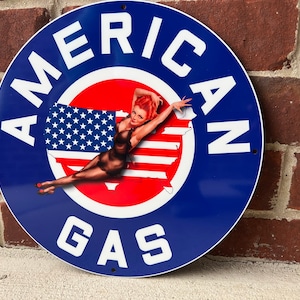 American gas vintage style heavy steel Metal sign