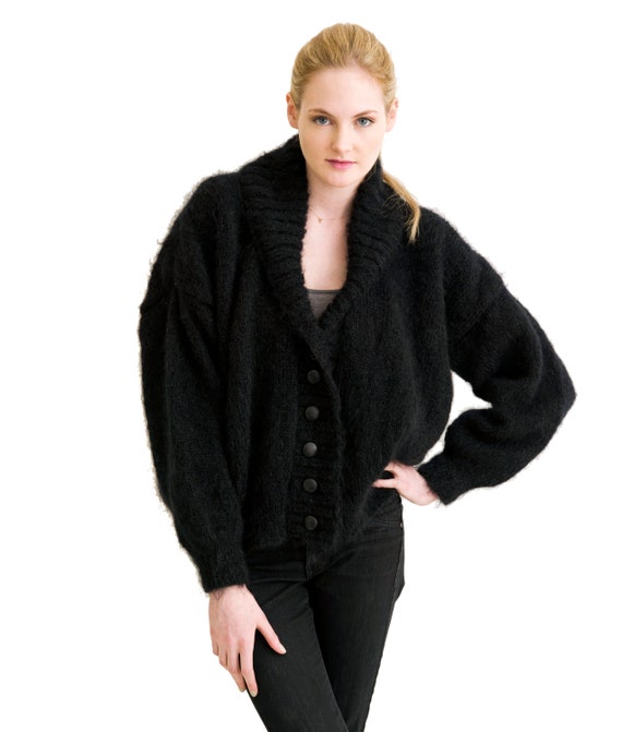 トップス VINTAGE SPECIALBLACK MOHAIR CARDIGAN Vintage Inspired Mohair Cardigan - The Moptop