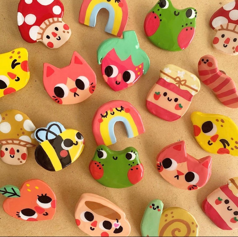 Handmade Polymer Clay Pins Etsy