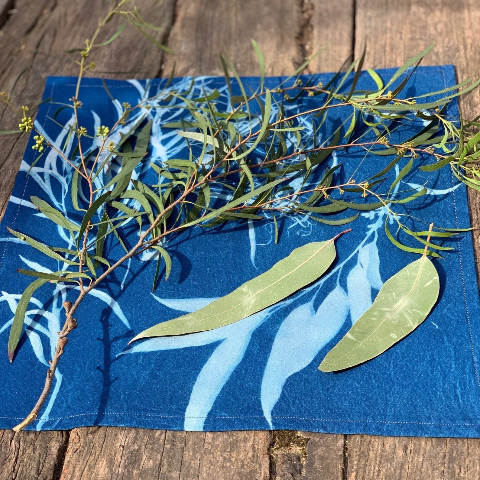 Set of 4 Handcrafted Australiana Cyanotype Napkins Etsy