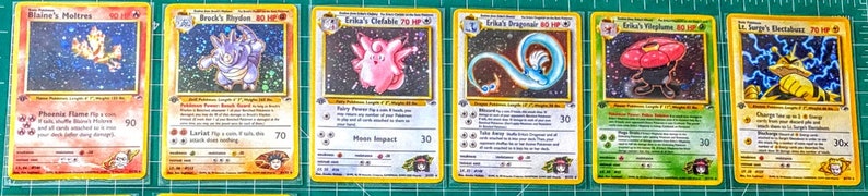 COMPLETE 1st Edition Card Pokemon Gym Heroes Card Set 1-19 PROXY