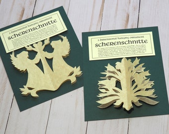 Scherenschnitte Ornaments, German Paper Cutting, Scherenschnitte Christmas, 3-Dimensional Paper Ornaments, German Folk Art,