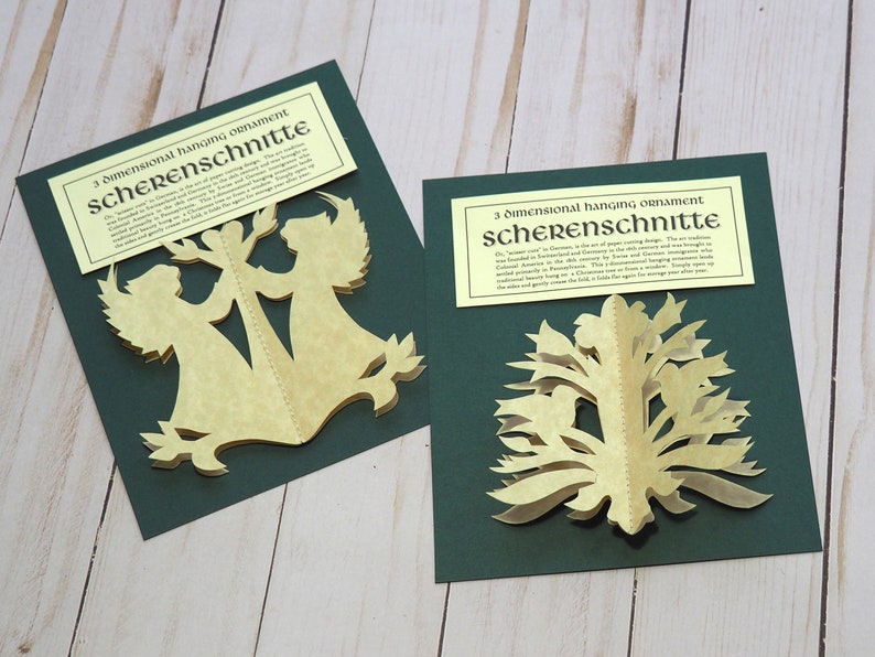 Scherenschnitte Ornaments, German Paper Cutting, Scherenschnitte Christmas, 3-Dimensional Paper Ornaments, German Folk Art, image 1