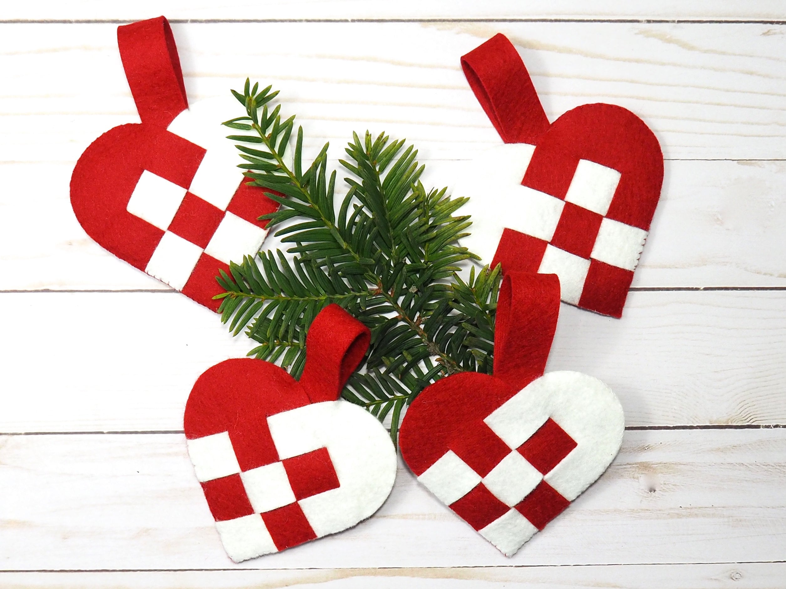 Scandinavian Wool Felt Woven Heart Ornament (julehjerter) - Etsy