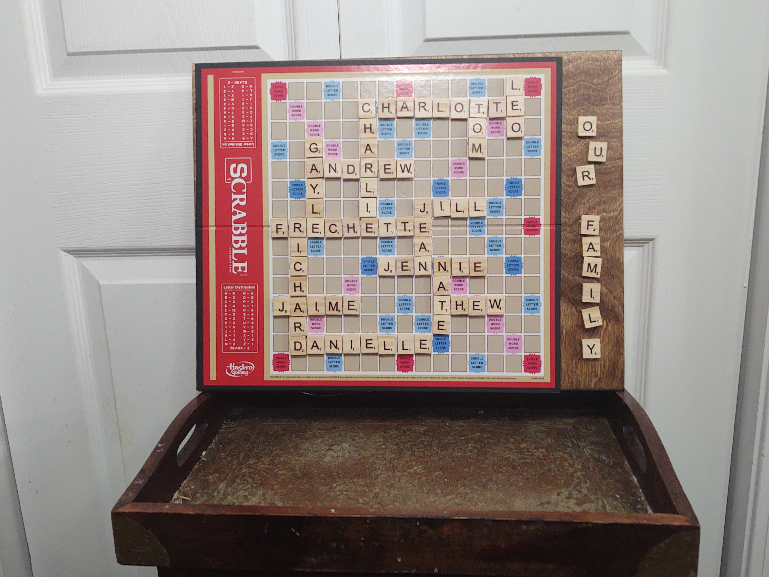 Personalized Scrabble Board//Family Scrabble Tile Wall Hanging Etsy