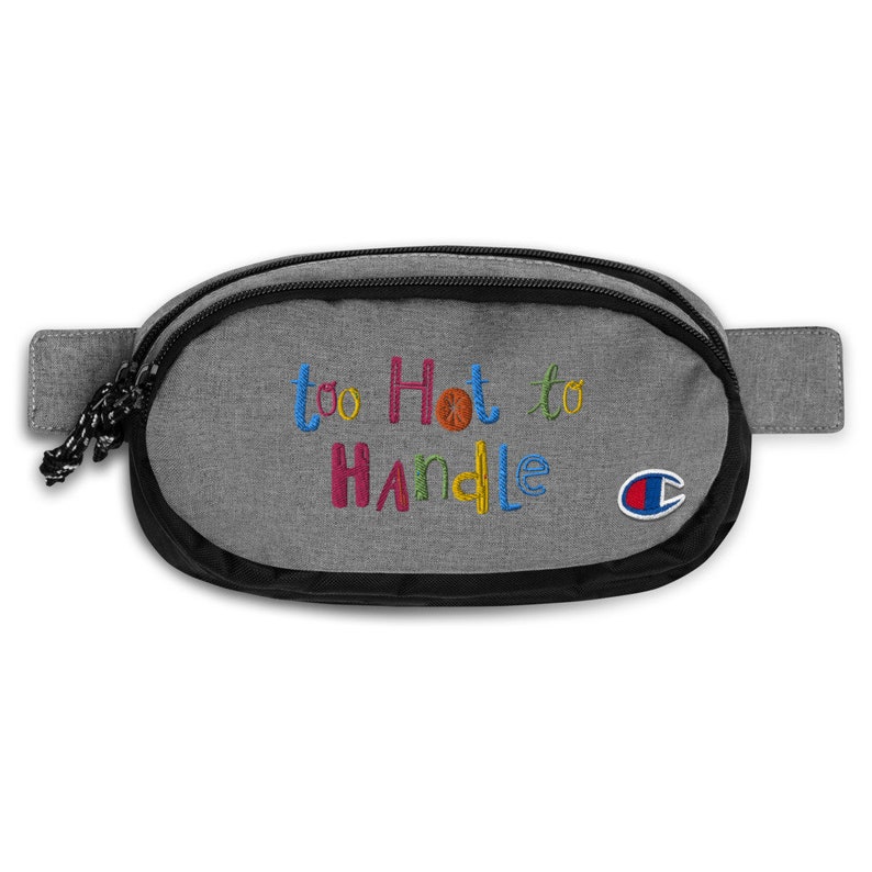 Embroidered Crossbody Purse Funny Saying Trendy Bag Gifts for Sportive Girls Too Hot To Handle Champion Crossbody Fanny Pack Bag For Her