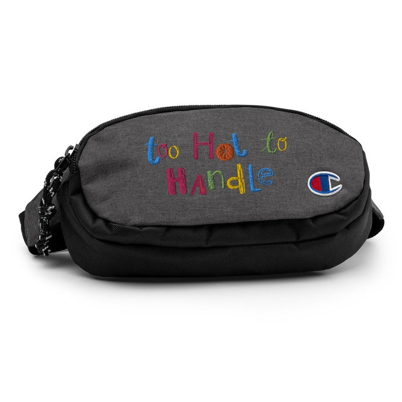 Embroidered Crossbody Purse Funny Saying Trendy Bag Gifts for Sportive Girls Too Hot To Handle Champion Crossbody Fanny Pack Bag For Her