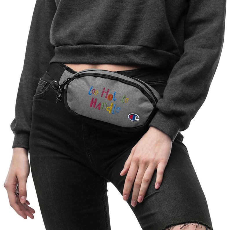 Embroidered Crossbody Purse Funny Saying Trendy Bag Gifts for Sportive Girls Too Hot To Handle Champion Crossbody Fanny Pack Bag For Her
