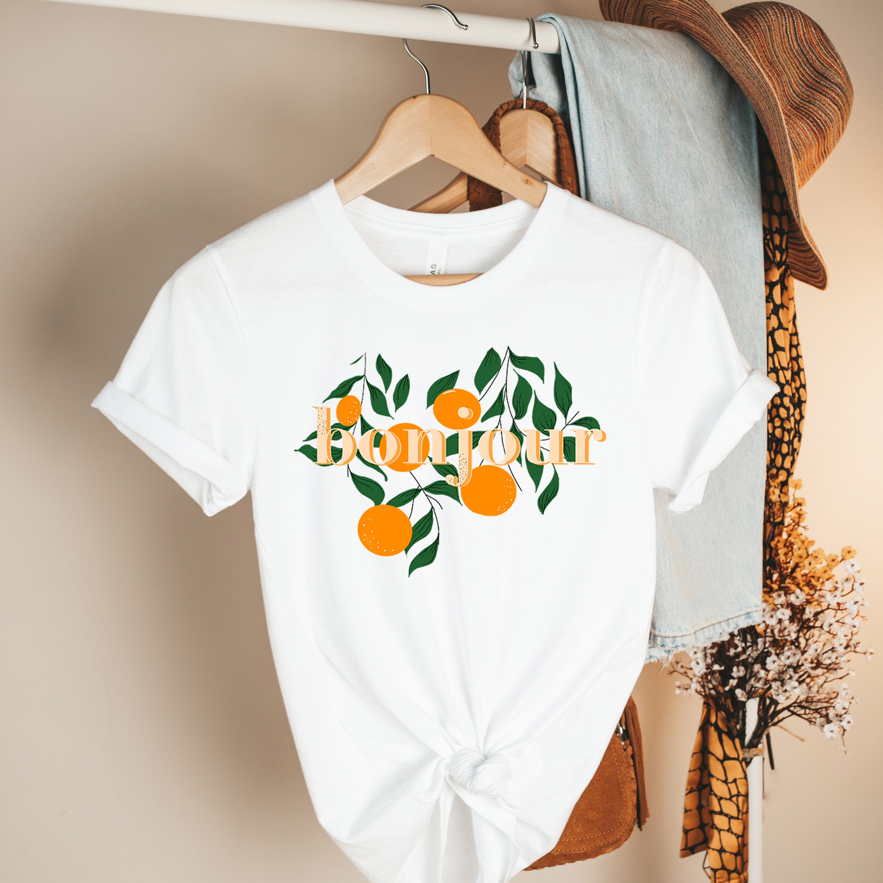 Orange Bonjour Short-sleeve Unisex T 