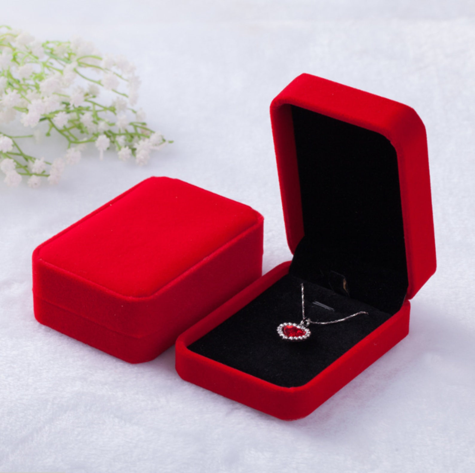 Velvet Necklace Box Velvet Gift Box for Necklace Pendant Etsy