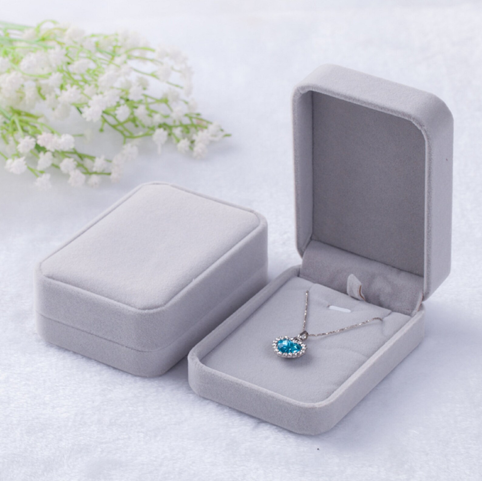 Velvet Necklace Box Velvet Gift Box for Necklace Pendant Etsy