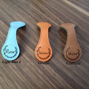 Personalized Leather Magnetic Bookmark: Engraved Reader Gift for her/him