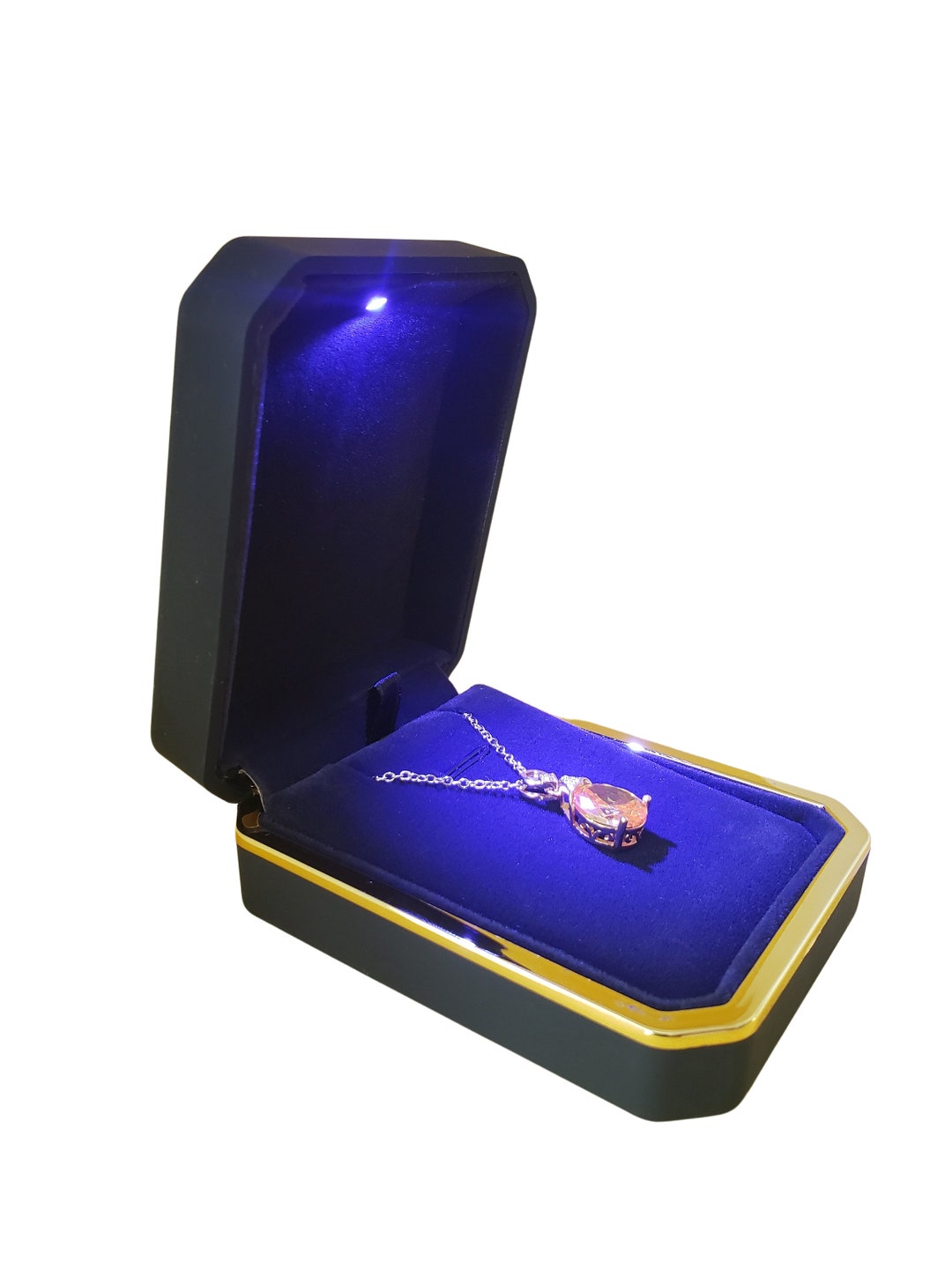Luxury LED Light Necklace Jewelry Box, Pendant Jewelry Box. Gift