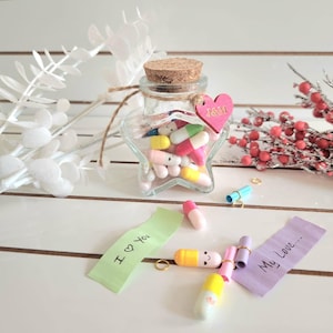 Personalisierte Nachrichtenkapseln Leere Notizen Wunsch Flaschenkapsel Nachricht, Brief Wunsch Flasche, Geschenk für Sie, Valentinstag Geschenk, Sternform Flasche
