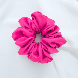 Hot Pink XL Jumbo Scrunchie, satin, oversized, giant, 90s fashion, hair tie, bridesmaid gift, gift ideas