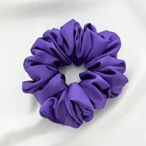 Purple XL Jumbo Scrunchie, satin, oversized, giant, 90s fashion, hair tie, bridesmaid gift, gift ideas