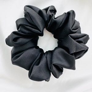 Black XL Jumbo Scrunchie, satin, oversized, giant, 90s fashion, hair tie, bridesmaid gift, gift ideas