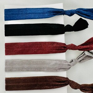 Hair Tie 5-pack, Hair Accessories, fold over elastic, gift idea, stocking stuffer, bridesmaid gifts