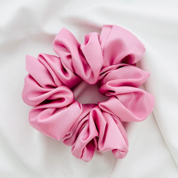 Pink XL Jumbo Scrunchie, satin, oversized, giant, 90s fashion, hair tie, bridesmaid gift, gift ideas
