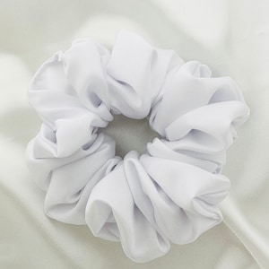 White  XL Jumbo Scrunchie, satin, oversized, giant, 90s fashion, hair tie, bridesmaid gift, gift ideas