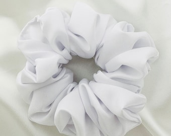 White  XL Jumbo Scrunchie, satin, oversized, giant, 90s fashion, hair tie, bridesmaid gift, gift ideas