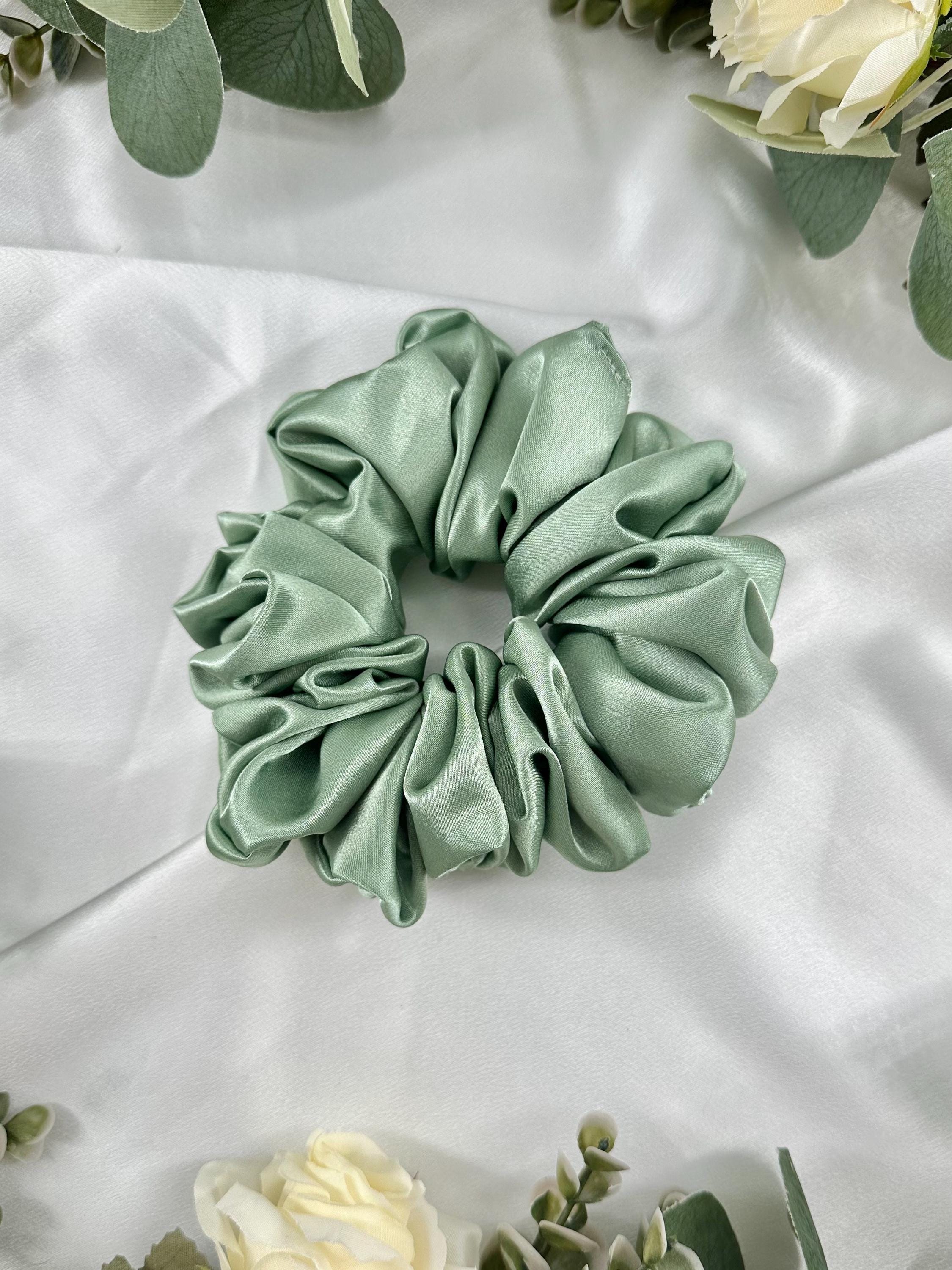 42 new Satin Scrunchies in Light Green Satin Hair Scrunchies – Everfan main image 2