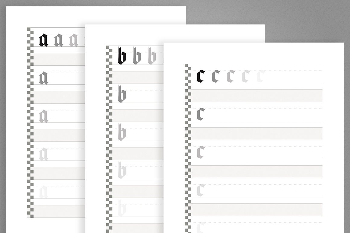 Black Letter Script Worksheet.pdf Textura Calligraphy – Blackletter Calligraphy Manual & Workbook ...