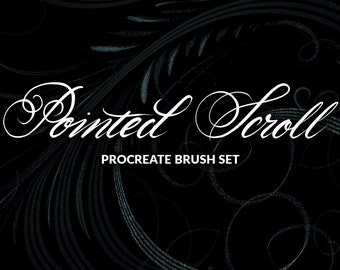 Pointed Scroll Calligraphy Procreate Brushes