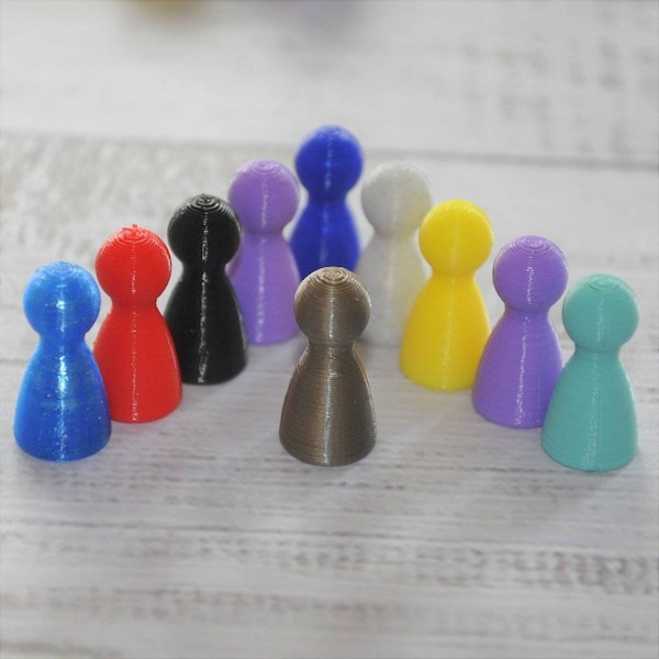 Plastic Pawns 25mm Player Tokens Upgrade your Board or Tabletop RPG Game, Any Colour