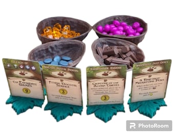 Unofficial Everdell Board Game Upgrade Bundle. Card Holders and Resource Pots.