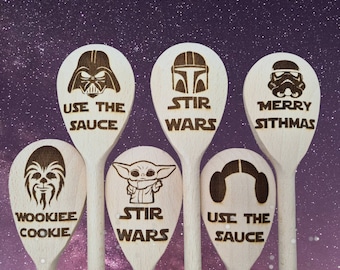 Star wars inspired wooden full size spoon or spatula