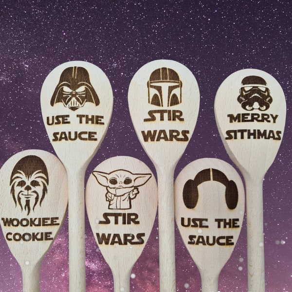 Star wars inspired wooden full size spoon or spatula