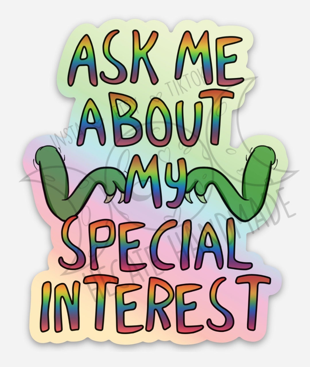 Interes Sticker Special Interest Vinyl Sticker: Rainbow Dinosaur - Etsy