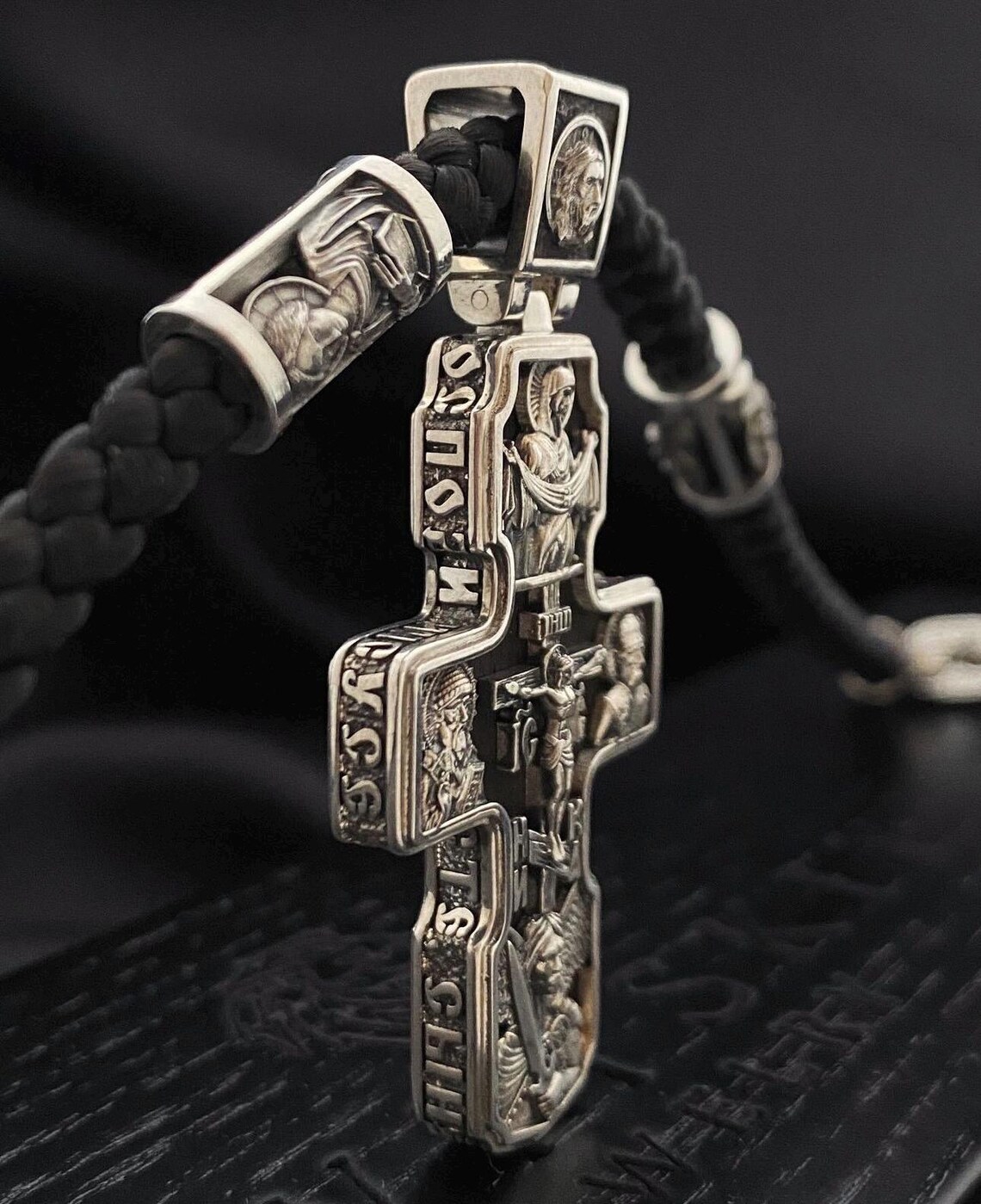 Personalized Cross Made of 925 Sterling Silver With Blackening on a ...