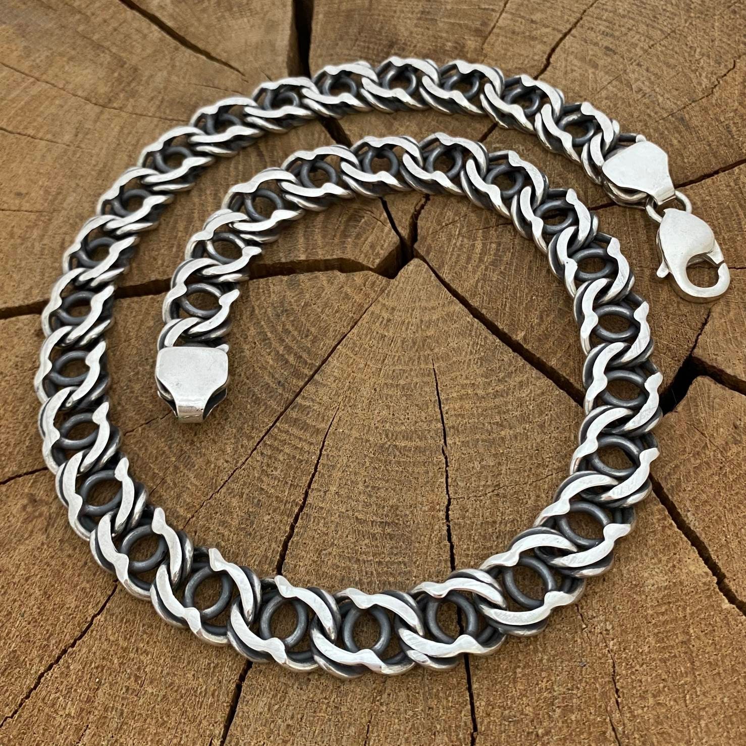 Arabic Bismarck, Bali Byzantine Necklace, Men Silver Chain