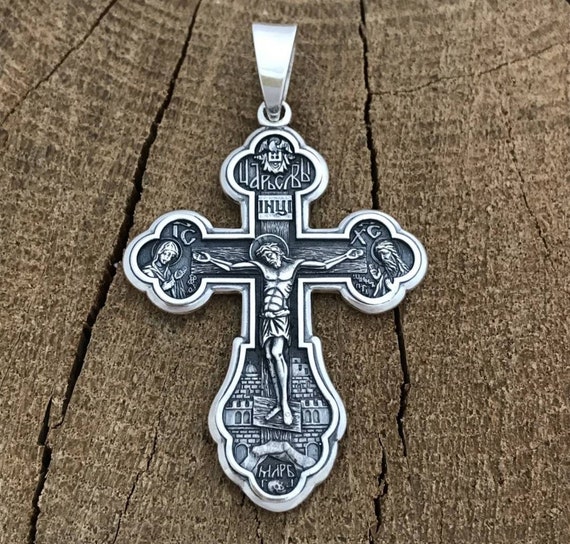 925 Sterling Silver Double-sided Orthodox Cross With the
