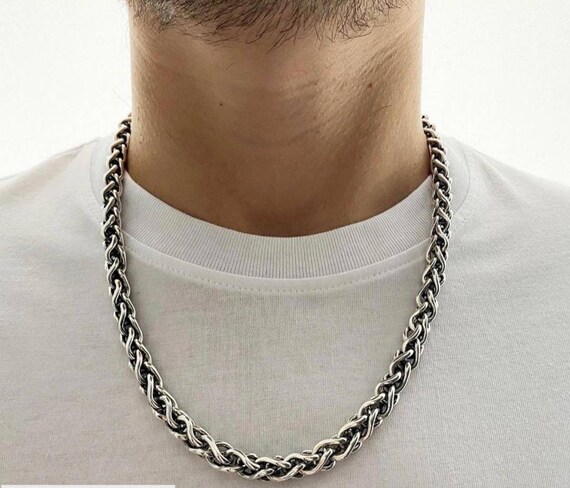 Mens braided necklace deals