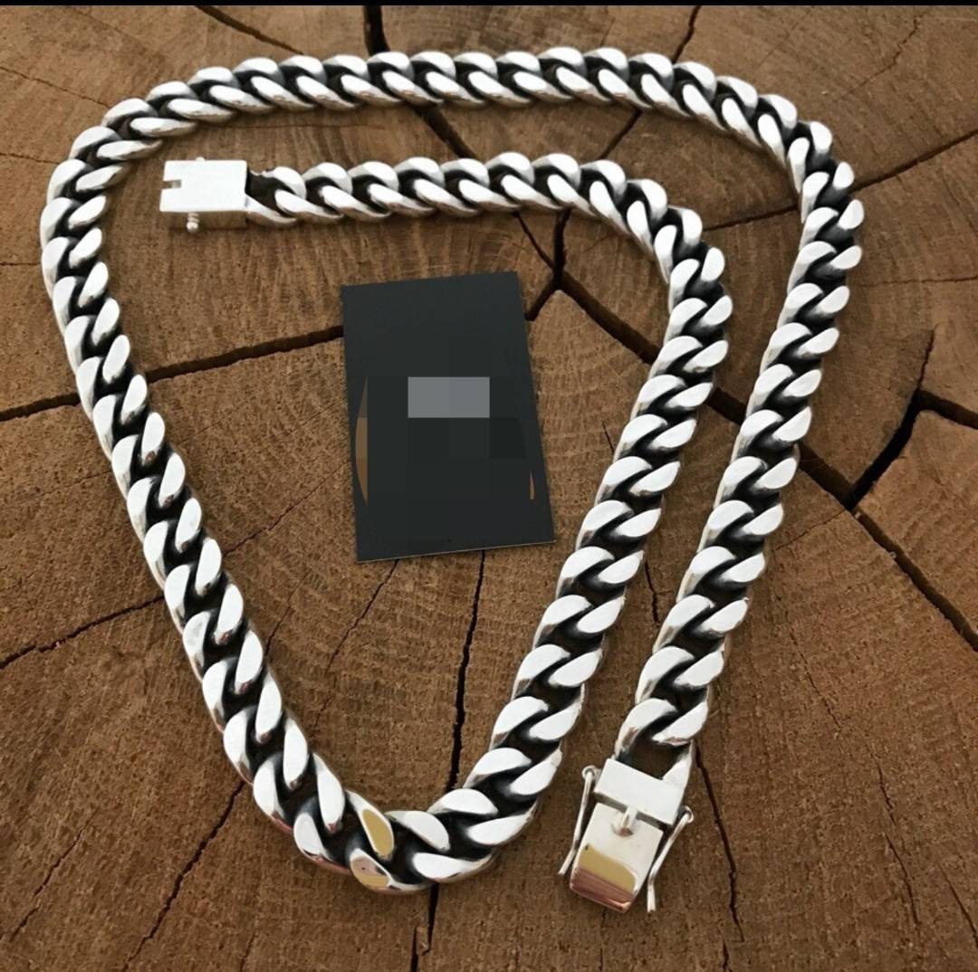 Catena A Maglie Forçat Massiccio 3 MM Argento 925 - Foto 5