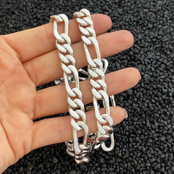 Engraved Figaro Chain For Men - Talisa