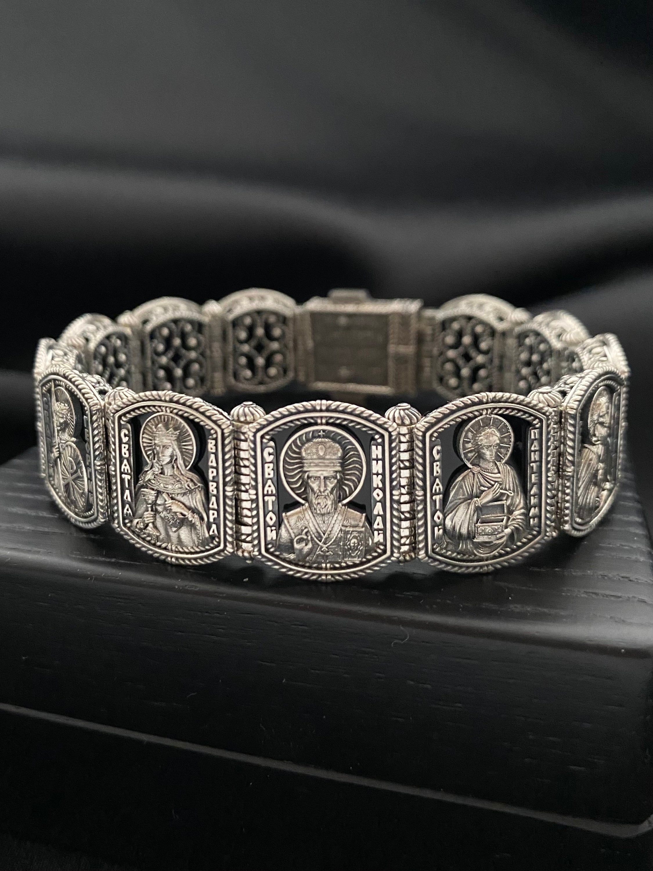 Silver Orthodox Bracelet - Etsy Silver Orthodox Bracelet - Etsy