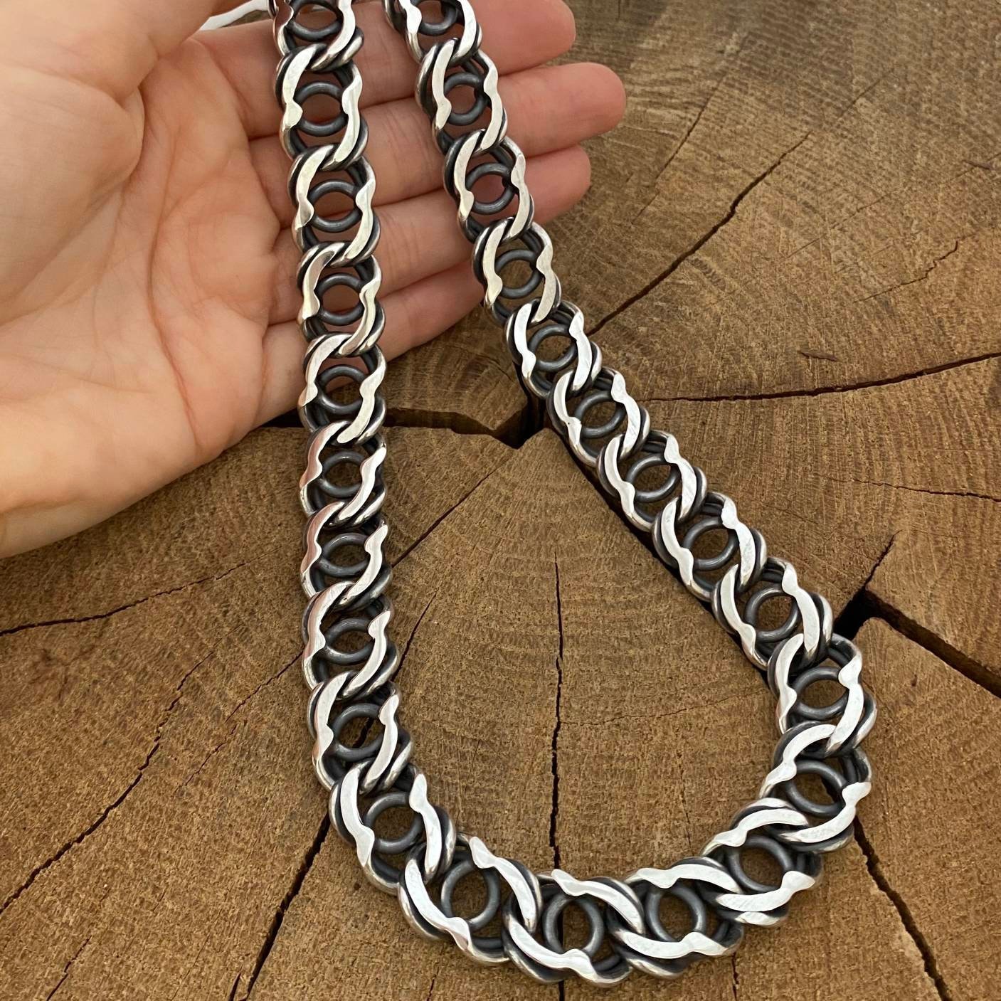 Arabic Bismarck, Bali Byzantine Necklace, Men Silver Chain