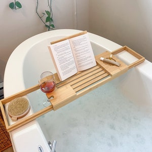 Bath Tray / Bath Caddy - Bathtub Tray - Wood Bath Caddy - Bath Accessories - Gift For Her - Adjustable Tub Tray - Bathrom Tray, Bath Rack