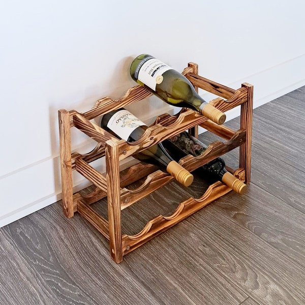 Wood Wine Rack - Wine Bottle Holder - Rustic Wine Rack - Table Wine Rack - Custom Wine Rack - Wooden Wine Rack, Wine Storage - Handmade Gift