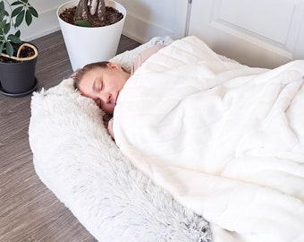 Menselijk hondenbed - Pluche gigantisch hondenbed voor mensen - Menselijk hondenbed - Anti-depressie Stressverlichting, angst verminderen - Hondenbed voor mensen