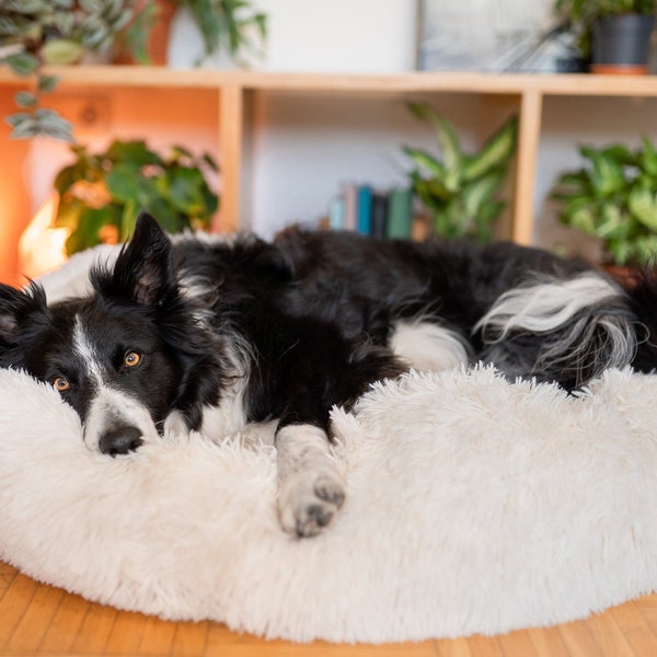 Großes Donut Hundebett – Beruhigendes Hundebett für große Hunde – Orthopädisches Hundebett – Waschbares Hundebett – Haustierbett – Anti-Angst Hundebett, Katzenbett