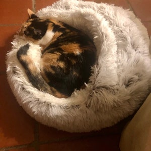 Best Cat Cave Bed Anti-Anxiety Cat House Donut Cat Bed Fluffy Cat Bed Cat Kennel, Calming Cat Bed Cat Lover Gift image 3