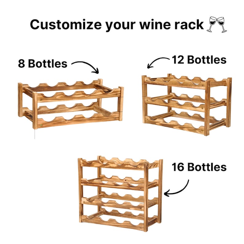 Wood Wine Rack - Wine Bottle Holder - Rustic Wine Rack - Table Wine Rack - Custom Wine Rack - Wooden Wine Rack, Wine Storage - Handmade Gift